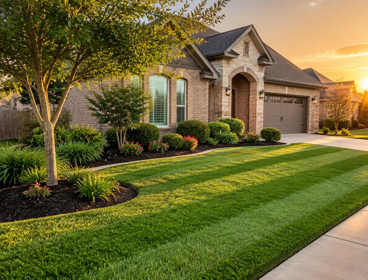 After: professionally maintained lawn